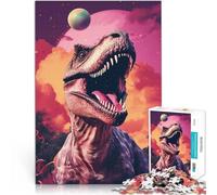 for Adults 1000 Piece Jigsaw Puzzle Retro T Rex Dinosaur Made of cardboard，for 14+ Play toys Good gift。size：26x38cm/10.24x14.96inch
