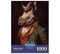 for Adults 1000 Piece Jigsaw Puzzle Rhino Adult Puzzles Anti-Stress Toys Precision Cutting Fun Activities at Home 52x38cm/1000pcs