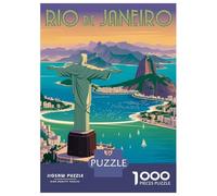 for Adults 1000 Piece Jigsaw Puzzle Rio De Janeiro Christ The Redeemer Vintage Jigsaw Puzzle Relax Games Home Decoration Unique Birthday And Xmas Gifts 38x26cm/1000pcs