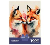 for Adults 1000 Piece Jigsaw Puzzle Romantic Fox Couple Teenager Puzzles DIY Toys Difficult Challenge Challenging Game Gifts 38x26cm/1000pcs