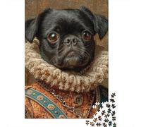 for Adults 1000 Piece Jigsaw Puzzle Royal Pug Portrait Puzzles for Adults Toy Wall Decor Pattern Assembly Unique Birthday And Xmas Gifts 52x38cm/1000pcs