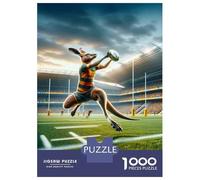 for Adults 1000 Piece Jigsaw Puzzle Rugby Kangaroo in Action Adult Jigsaw Puzzle Brain Teaser Game For Family Fun Christmas Birthday Gifts 52x38cm/1000pcs