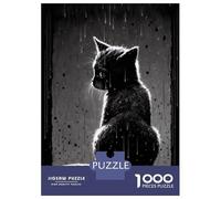 for Adults 1000 Piece Jigsaw Puzzle Sad Cat Jigsaw Puzzle Brain Teaser Game Hand Speed Race Fun Activities at Home 38x26cm/1000pcs