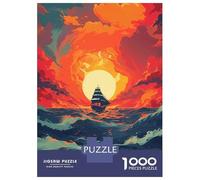 for Adults 1000 Piece Jigsaw Puzzle Sailboat Sunset Landscape Adult Jigsaw Puzzle Relax Games Staycation Kill Time Fun Activities at Home 52x38cm/1000pcs