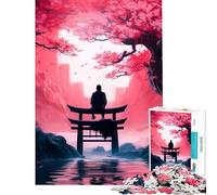 for Adults 1000 Piece Jigsaw Puzzle Sakura Light Toy Intellectual Game Impossible Game for The Whole for Women Men (Size 75x50cm)