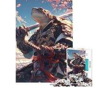 for Adults 1000 Piece Jigsaw Puzzle Samurai Tortoise Sakura Toy Intellectual Game Impossible Game for The Whole for Women Men (Size 75x50cm)