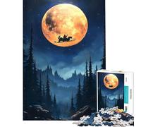 for Adults 1000 Piece Jigsaw Puzzle Santa's Night Flight Christmas Toy Intellectual Game Impossible Game for The Whole for Women Men (Size 38x52cm)