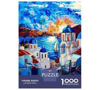 for Adults 1000 Piece Jigsaw Puzzle Santorini Teenager Puzzles DIY Toys Difficult Challenge Challenging Game Gifts 52x38cm/1000pcs