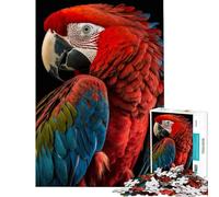for Adults 1000 Piece Jigsaw Puzzle Scarlet Macaw Challenging To Complete Family Activities Family Game Suitable for People Aged 14 And Above (50x75cm)