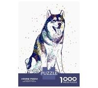 for Adults 1000 Piece Jigsaw Puzzle Siberian Husky Dog Jigsaw for Adults Relax Games Hand Speed Race Fun Activities at Home 38x26cm/1000pcs