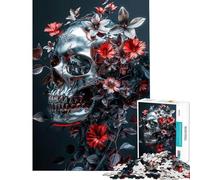 for Adults 1000 Piece Jigsaw Puzzle Silver Skull of Death Difficult And Challenge A Work of Art Educational Games Suitable for People Aged 14 And Above (50x75cm)