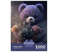 for Adults 1000 Piece Jigsaw Puzzle Sinister Teddy Bear Adult Jigsaw Toy Wall Decor Difficult Challenge Fun at Home Activities, 70x50cm/1000pcs
