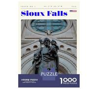for Adults 1000 Piece Jigsaw Puzzle Sioux Falls South Dakota Travel Art Jigsaw Puzzle Brain Teaser Game Hand Speed Race Fun Activities at Home 52x38cm/1000pcs