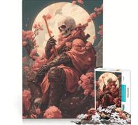 for Adults 1000 Piece Jigsaw Puzzle Skeleton Warrior with Staff Hands-on Game Fun Activities at Home Deal As Gifts for The Whole Family 38x26cm