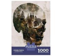 for Adults 1000 Piece Jigsaw Puzzle Skull Castle Forest Art Print Puzzles for Adults Toy Wall Decor Pattern Assembly Unique Birthday And Xmas Gifts 52x38cm/1000pcs