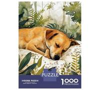 for Adults 1000 Piece Jigsaw Puzzle Sleeping Dog Animal Art Jigsaw for Adults Family Game Improve Memory Christmas Birthday Gifts 52x38cm/1000pcs