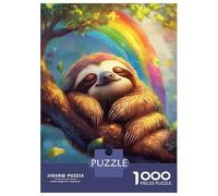 for Adults 1000 Piece Jigsaw Puzzle Sloth's Rainbow Dream Jigsaw Brain Teaser Game Home Decoration Unique Birthday And Xmas Gifts 70x50cm/1000pcs