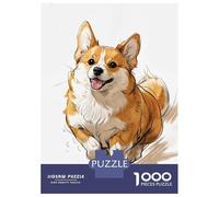 for Adults 1000 Piece Jigsaw Puzzle Smiling Corgi Illustration Jigsaw for Adults Family Game Improve Memory Christmas Birthday Gifts 52x38cm/1000pcs
