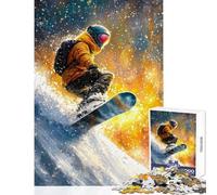 for Adults 1000 Piece Jigsaw Puzzle Snowboarding Passion Oil Painting Hands-on Game Stress Reliever Educational Toy Unique Birthday And Gifts (38x52cm)