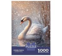 for Adults 1000 Piece Jigsaw Puzzle Snowy Swan Serenity Jigsaw Puzzle Relax Games Home Decoration Unique Birthday And Xmas Gifts 70x50cm/1000pcs