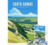 for Adults 1000 Piece Jigsaw Puzzle South Downs National Park Shared Joyful Home Experience Wonderful Festive (38X26cm)