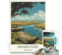 for Adults 1000 Piece Jigsaw Puzzle Spanish Fort Alabama, Educational Games, For Family Fun, Artists Collection, Fine Art 50x75cm