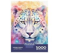 for Adults 1000 Piece Jigsaw Puzzle SpiritAnimal Snow Leopard Puzzle for Adults Relaxing Games Birthday Present Unique Birthday And Xmas Gifts 38x26cm/1000pcs