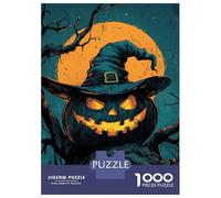 for Adults 1000 Piece Jigsaw Puzzle Spooky Pumpkin Night Jigsaw for Adults Relax Games Hand Speed Race Fun Activities at Home 52x38cm/1000pcs