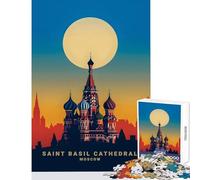 for Adults 1000 Piece Jigsaw Puzzle ST Basil Cathedral Fun Family Bonding Activity Ideal Festive Choice (50X75cm)