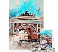for Adults 1000 Piece Jigsaw Puzzle St Petersburg Watercolor Hands-on Game Stress Reliever Educational Toy Unique Birthday And Gifts (38x26cm)