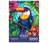 for Adults 1000 Piece Jigsaw Puzzle Stained Glass Toucan Art-2 Jigsaw Puzzle Relax Games Home Decoration Unique Birthday And Xmas Gifts 70x50cm/1000pcs