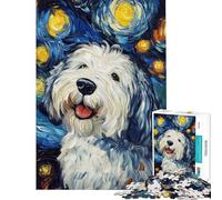 for Adults 1000 Piece Jigsaw Puzzle Starry Doggy Night 1000 Piece Jigsaws Impossible Game Gifts For Birthdays Tough Challenge (Size 38x26cm)