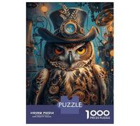for Adults 1000 Piece Jigsaw Puzzle Steampunk Owl Animal Jigsaw for Adults Family Game Improve Memory Christmas Birthday Gifts 52x38cm/1000pcs