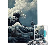 for Adults 1000 Piece Jigsaw Puzzle Stormy Seas Sailing Ships Jigsaw for Adults Family Game Wall Decoration Fun Activities at Home (Size 50x75cm)