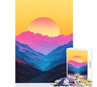 for Adults 1000 Piece Jigsaw Puzzle Sunset Mountain Landscape Shared Joyful Home Experience Wonderful Festive (50X75cm)