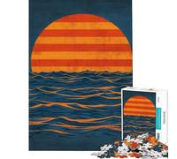 for Adults 1000 Piece Jigsaw Puzzle Sunset Over Ocean Puzzles for Adults Family Games Difficult Challenge Unique Birthday And Xmas Gifts (Size 38x52cm)