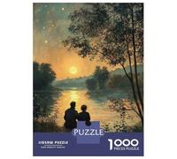 for Adults 1000 Piece Jigsaw Puzzle Sunset Romance by The River Puzzle for Adults Relaxing Games Birthday Present Unique Birthday And Xmas Gifts 38x26cm/1000pcs