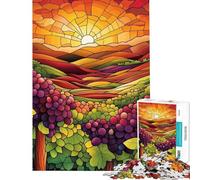 for Adults 1000 Piece Jigsaw Puzzle Sunset Vineyard Difficult And Challenge A Work of Art Educational Games Suitable for People Aged 14 And Above (38x26cm)