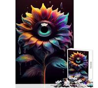 for Adults 1000 Piece Jigsaw Puzzle Surreal Sunflower Eye Shared Joyful Home Experience Wonderful Festive (50X75cm)