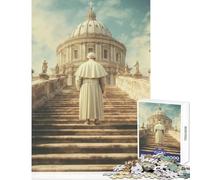 for Adults 1000 Piece Jigsaw Puzzle The Pope Ascends to The Vatican Dome Shared Joyful Home Experience Wonderful Festive (38X26cm)