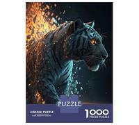 for Adults 1000 Piece Jigsaw Puzzle Tiger Emerging from Shattering Fire Jigsaws for Adults Anti-Stress Toys For Family Fun Fun Activities at Home 38x26cm/1000pcs