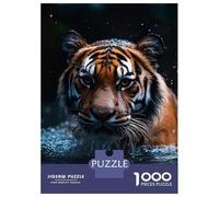 for Adults 1000 Piece Jigsaw Puzzle Tiger Emerging from Water Adult Puzzles Hands-on Game Birthday Present Fun at Home Activities, 52x38cm/1000pcs