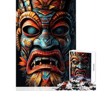 for Adults 1000 Piece Jigsaw Puzzle Tiki Mask Tribe Indigenous Brain Teaser Game Learning Educational DIY Toys Unique Birthday And Gifts (50X75cm)