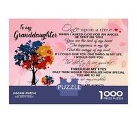 for Adults 1000 Piece Jigsaw Puzzle To My Granddaughter Jigsaw Puzzle Brain Teaser Game Hand Speed Race Fun Activities at Home 70x50cm/1000pcs