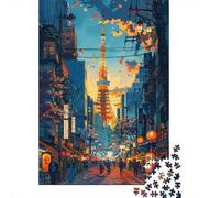 for Adults 1000 Piece Jigsaw Puzzle Tokyo Tower Night Scene Adult Jigsaw Toy Wall Decor Difficult Challenge Fun at Home Activities, 70x50cm/1000pcs