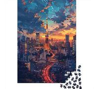 for Adults 1000 Piece Jigsaw Puzzle Tokyo Tower Sunset Adult Jigsaw Toy Wall Decor Difficult Challenge Fun at Home Activities, 70x50cm/1000pcs