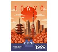 for Adults 1000 Piece Jigsaw Puzzle Tokyo Travel Jigsaw Puzzle Brain Teaser Game Hand Speed Race Fun Activities at Home 38x26cm/1000pcs
