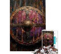 for Adults 1000 Piece Jigsaw Puzzle Traditional Viking Shield Puzzle for Adults Hands-on Game Precision Cutting Fun at Home Activities, (Size 50x75cm)