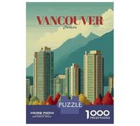 for Adults 1000 Piece Jigsaw Puzzle Vancouver Cityscape with Mountains And Sailboats Jigsaw for Adults Relax Games Hand Speed Race Fun Activities at Home 38x26cm/1000pcs