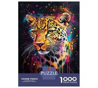 for Adults 1000 Piece Jigsaw Puzzle Vibrant Leopard Art -3 Puzzle for Adults Fun Games Staycation Kill Time Unique Birthday And Xmas Gifts 52x38cm/1000pcs